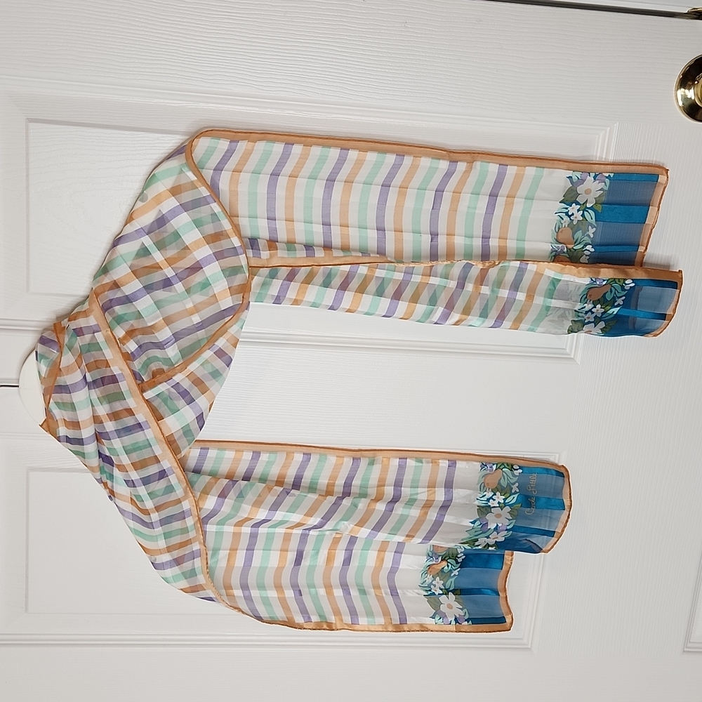 Carole Little 100% silk scarf spring Easter dainty delicate pastel